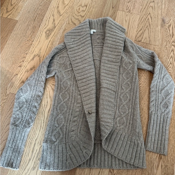 Vince Taupe Cable Knit Cardigan - Picture 1 of 5